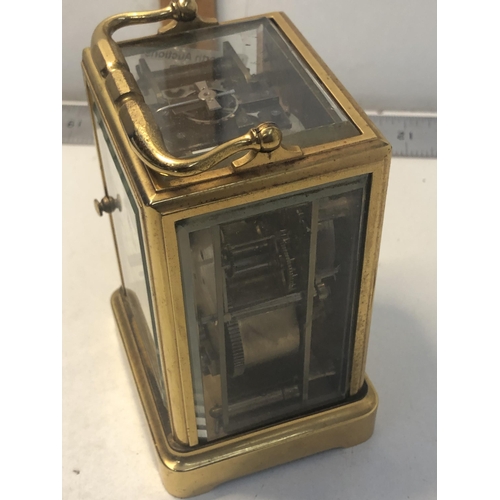 45 - Hamilton & Co  carriage clock with key
WORKING ORDER