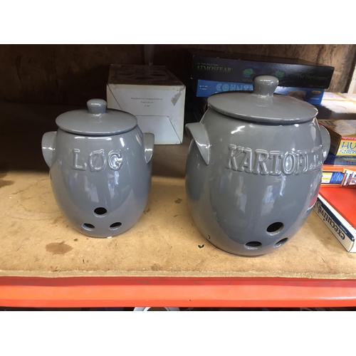 X2 potato storage jars PLEASE NOTE NOT POSTABLE