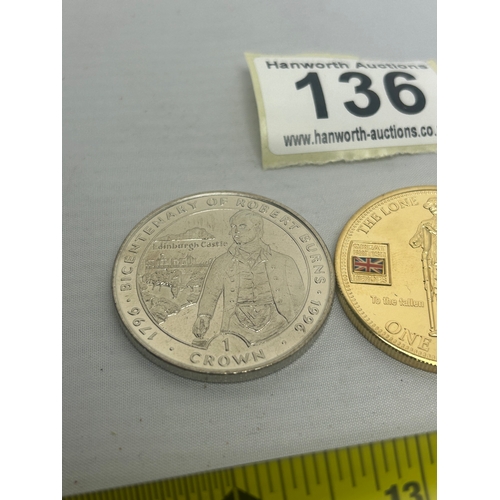 136 - 2x Commemorative Coins