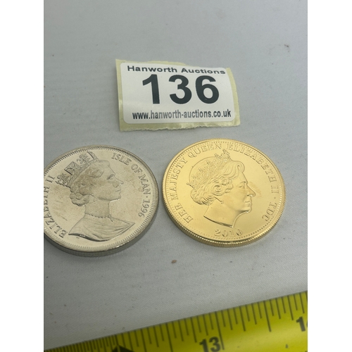 136 - 2x Commemorative Coins