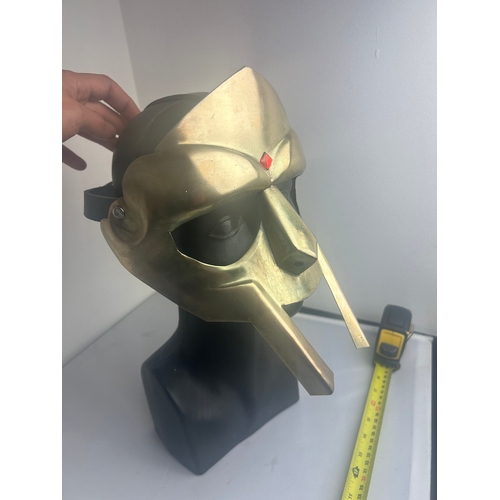 104 - MF Doom Steel Gladiator Mask -  Adult Size with Adjustable Straps