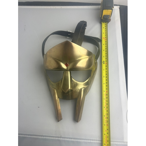 104 - MF Doom Steel Gladiator Mask -  Adult Size with Adjustable Straps