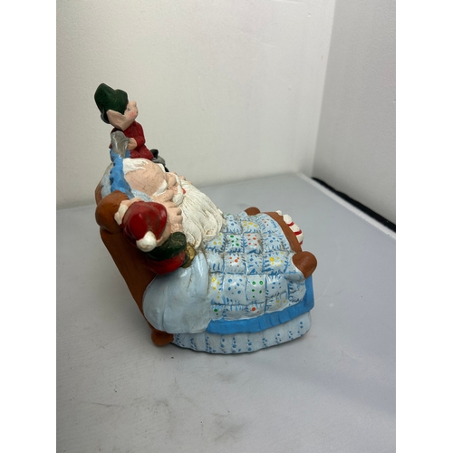 185 - Ceramic Sleeping Santa Claus Figure