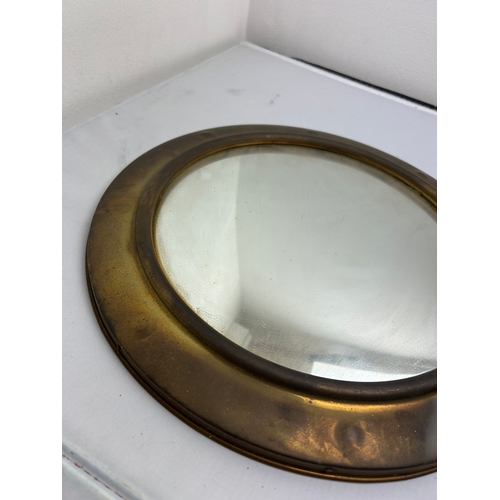 192 - Brass Framed Circular Mirror