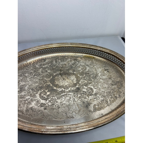 193 - Silver Plated Serving Tray by Graftom