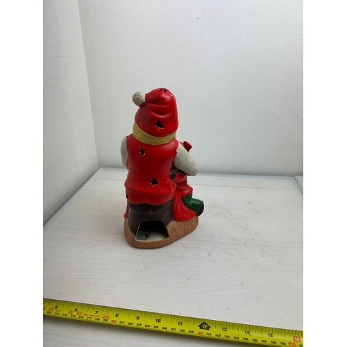 96 - Ceramic Christmas Candle Light Ornament