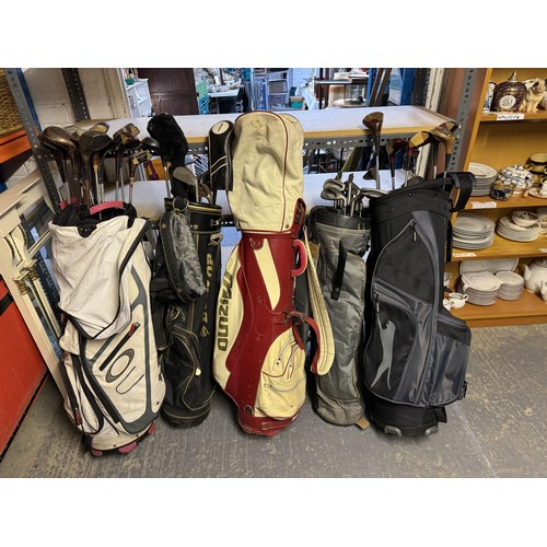 87 - Large Selection of Golf Clubs and bags - mixture of vintage and modern