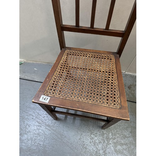 147 - Vintage Dining Chair with Rattan Seat