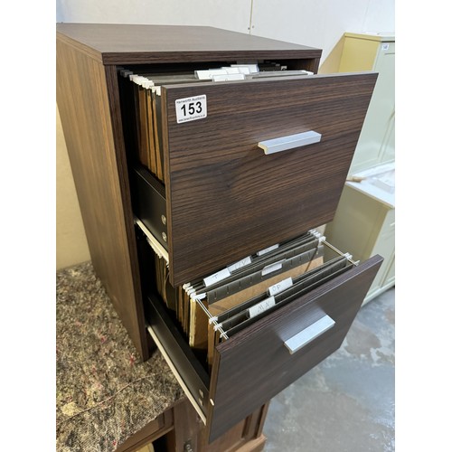 153 - 2 Drawer Filing Cabinet with hanging files