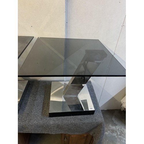 158 - Pair of Glass Top Side Tables