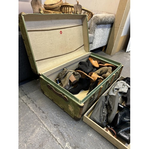 236 - Vintage Steamer Trunk and contents