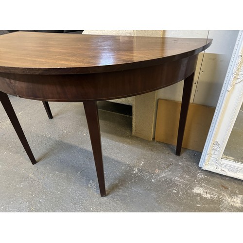 218 - Half Moon Wooden Console Table