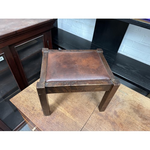 277 - Small Stool with leather seat