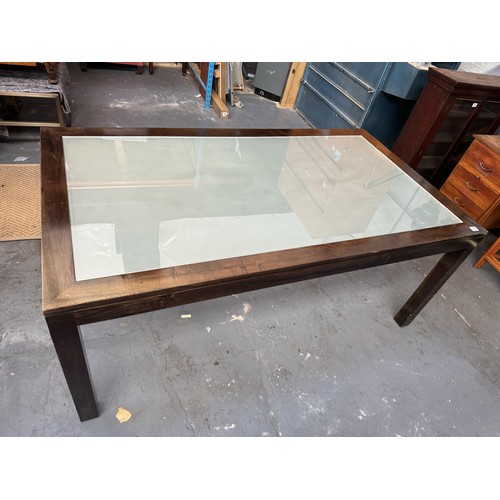 304 - Dining Table with Glass Inlay, 6 person