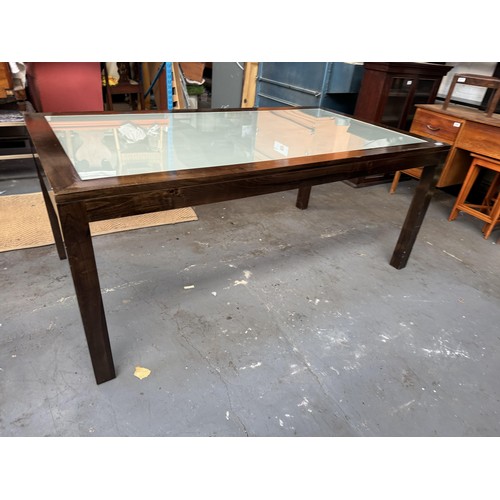 304 - Dining Table with Glass Inlay, 6 person