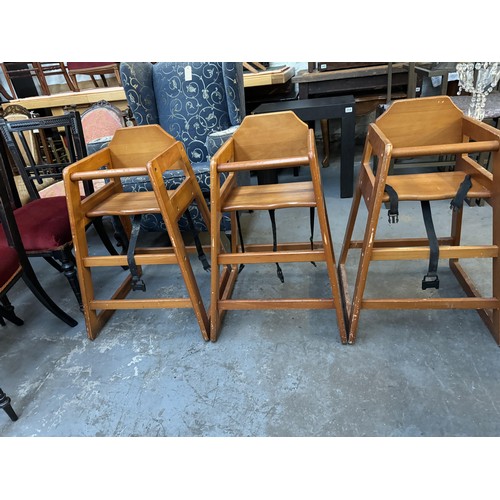 329 - 3 x Wooden highchairs