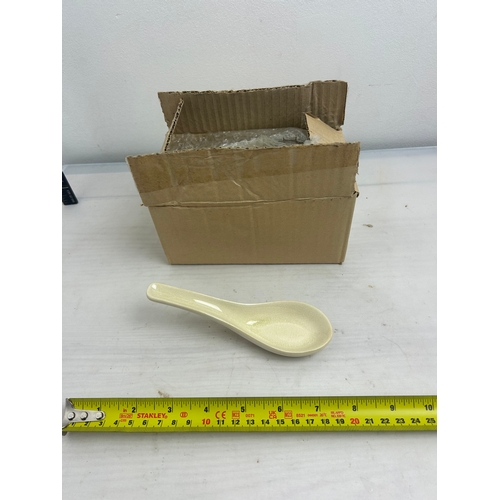 179 - Box Of Porcelain Soup Spoons. 12 in total