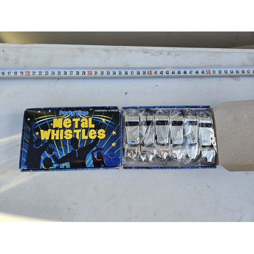 428 - Box of Metal Whistles