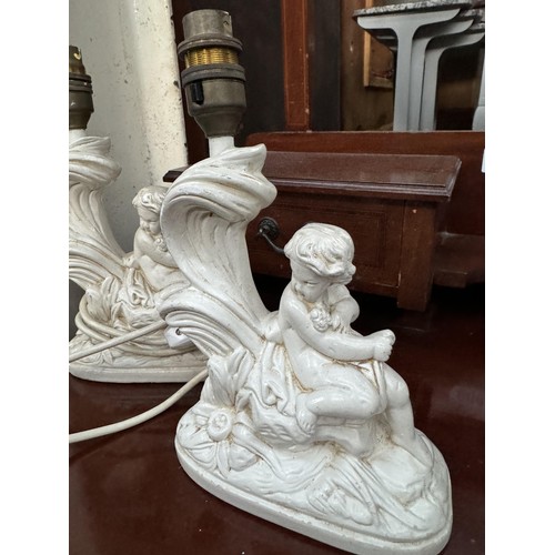 667 - Pair of Cherub Lamps