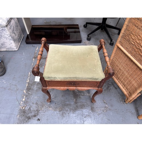 40 - Vintage Piano Stool with Hinged Seat