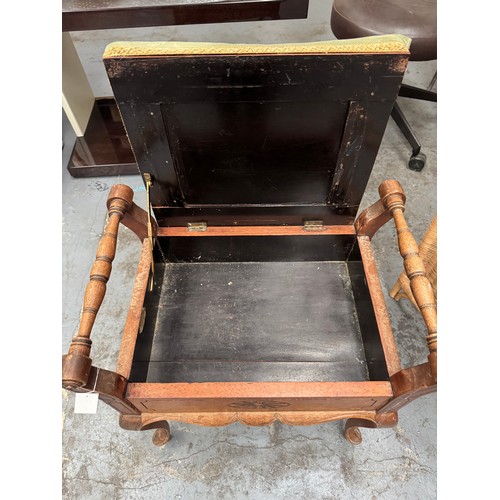 40 - Vintage Piano Stool with Hinged Seat