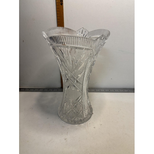 42 - Large cut glass vase