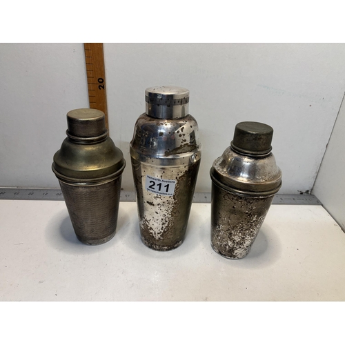 211 - X3 vintage cocktail shakers
