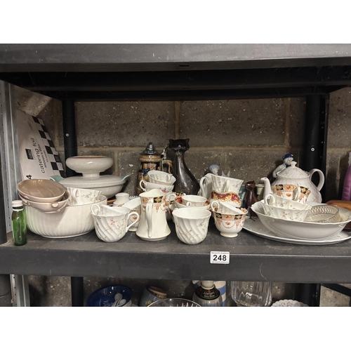 248 - Shelf full of china 
PLEASE NOTE NOT POSTABLE