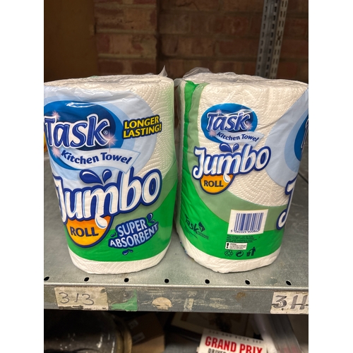 87 - X2 jumbo rolls of task kitchen towel