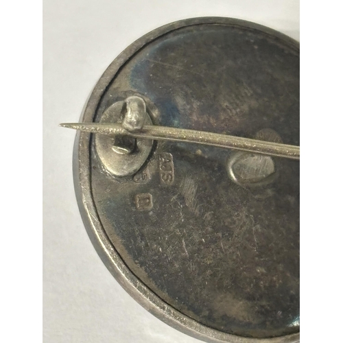 6 - H M Silver art deco brooch