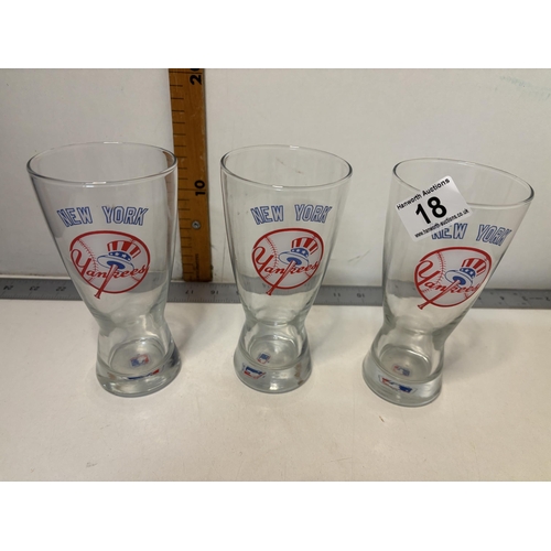 18 - X3 New York Yankees glasses
PLEASE NOTE NOT POSTABLE