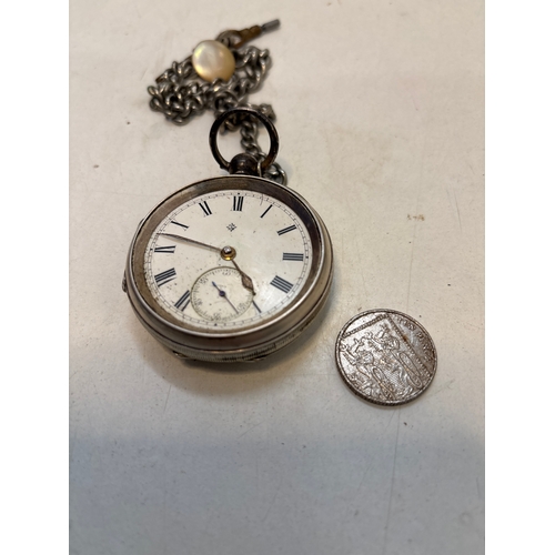 331 - Hall marked silver pocket watch working order