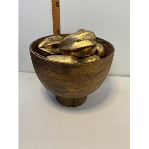 20 - Decorative bowl with wooden fruit