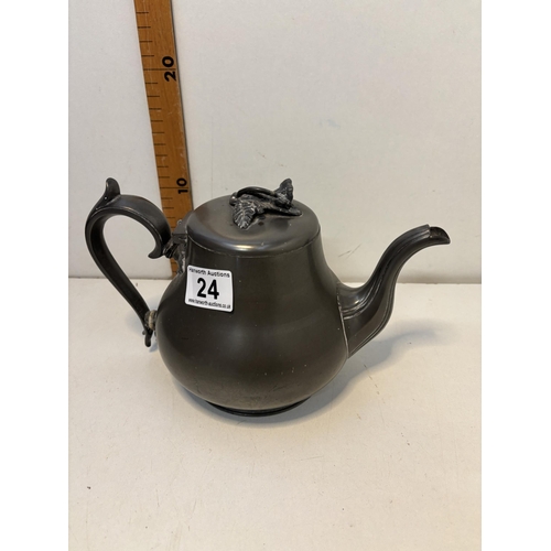 24 - Pewter tea pot