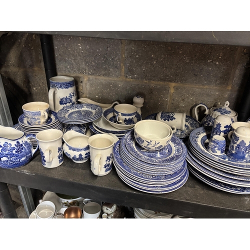 135 - Shelf full of blue & white 
PLEASE NOTE NOT POSTABLE
