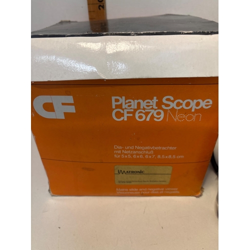 4 - Planet Scope CF679 Nexn with box; includes accessories for slide and negative viewing; condition app... 