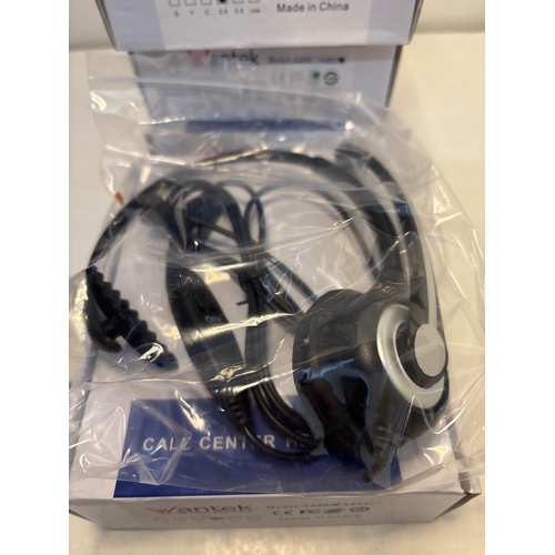 42 - Wantek call center headset with mic, new in box.x4