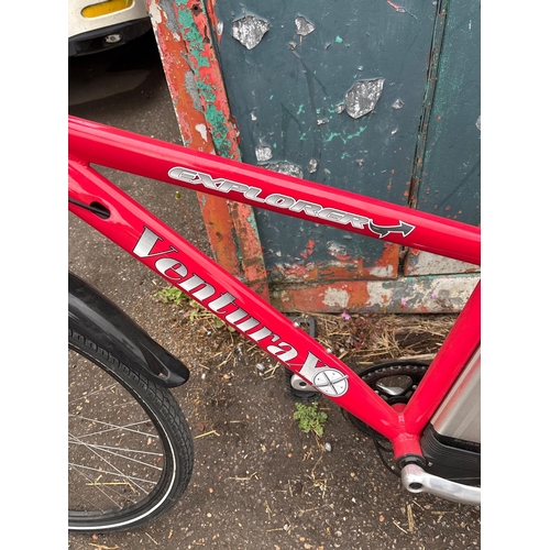 73 - Red Ventura electric bike with battery, rear motor hub please note not postable no charger