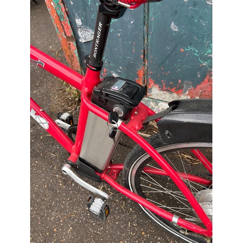 73 - Red Ventura electric bike with battery, rear motor hub please note not postable no charger