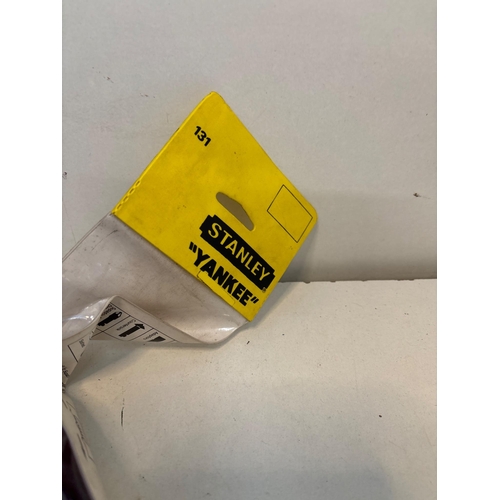 84 - Stanley Yankee No. 131 push drill screwdriver in original packaging.