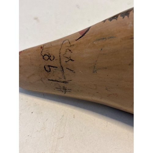 63 - Hand-painted  bird with floral design, artist-signed.