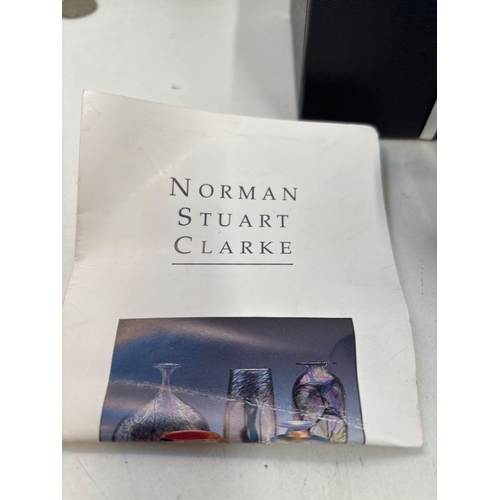 66 - Norman Stuart Clarke glass mushroom ornament with original box.