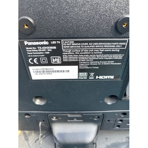 79 - Panasonic TX-43HX580B LED TV with remote, good condition.not postable