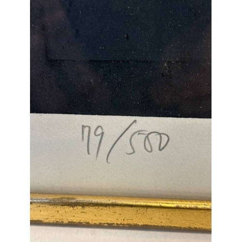 97 - Framed limited edition print, numbered 79/500, with artist?s signature and red seal marking, present... 