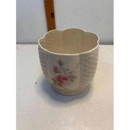 131 - Donegal China rose pot with floral design, marked 