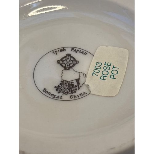 131 - Donegal China rose pot with floral design, marked 