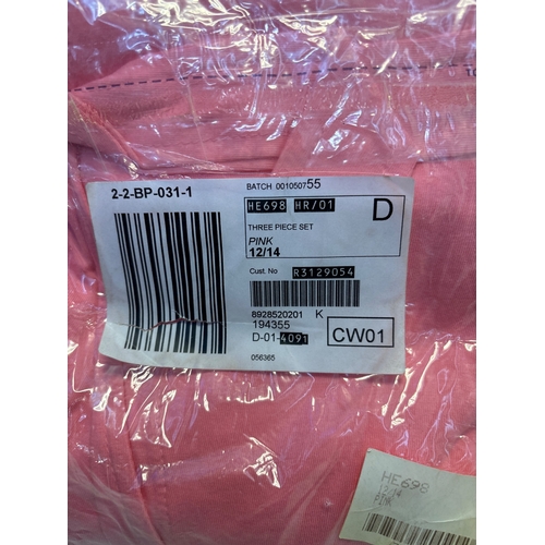 151 - Pink three-piece set, size 12/14, in plastic wrap.