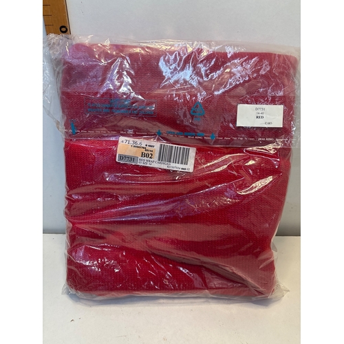 162 - Red wrap cardigan, size 14, sealed in packaging.