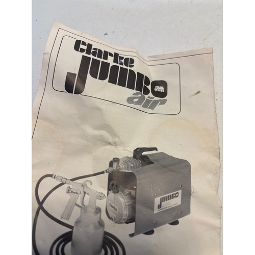44 - Clarke Jumbo Air compressed air kit with hose and spray gun.