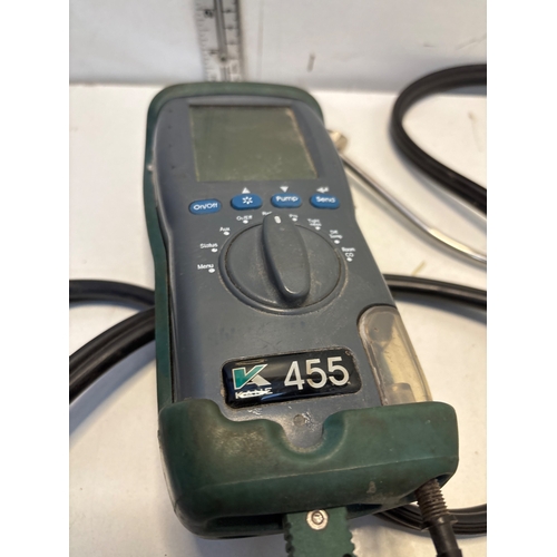 65 - Kobold 455 gas analyzer with buttons and screen no power lead untested.